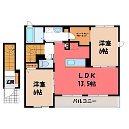 JR両毛線 思川駅 バス11分 下立木下車 徒歩10分 2階/-