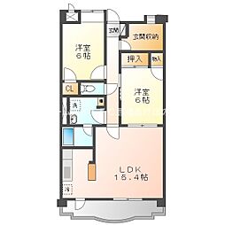 ヴァンクレールONE 3階2SLDKの間取り