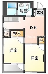 アビタ・テラ 3階2DKの間取り