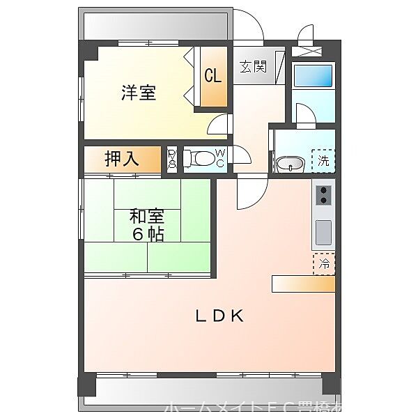 春日グリーンフラッツ ｜愛知県豊橋市春日町2丁目(賃貸マンション2LDK・3階・65.80㎡)の写真 その2