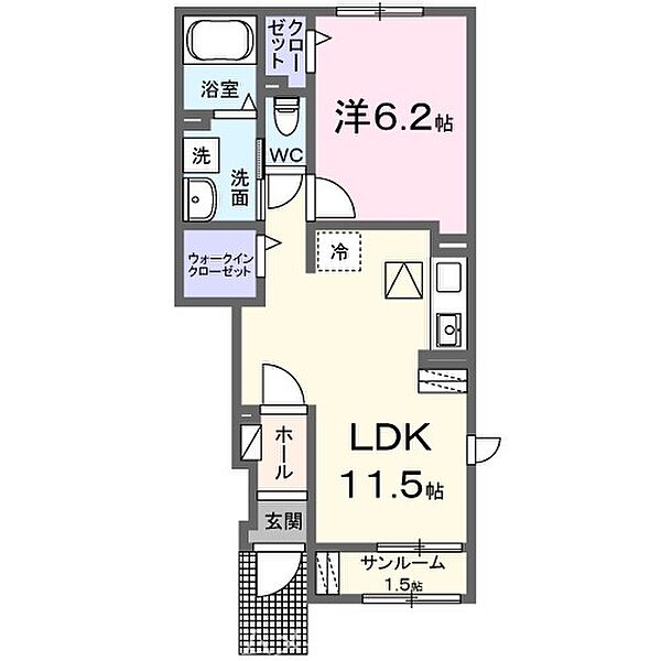 メゾンド　シャロレー　II 103｜愛知県豊橋市瓜郷町一新替(賃貸アパート1LDK・1階・43.61㎡)の写真 その2