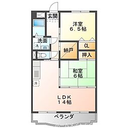 イーストパレス 3階2SLDKの間取り