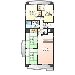 フィオーレ豊橋 3階4LDKの間取り