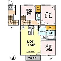 さくら　弐  ｜ 愛知県豊橋市牛川町字西郷（賃貸アパート3LDK・2階・63.63㎡） その2