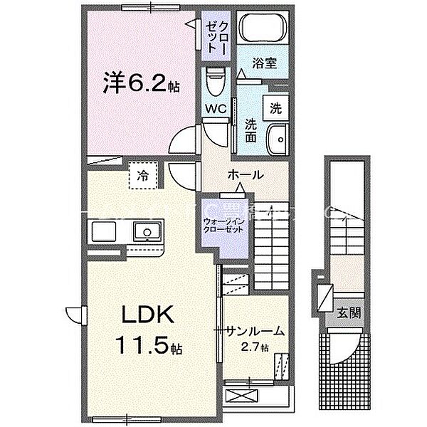 リヴェール　カナデ　Ａ ｜愛知県豊橋市東小鷹野1丁目(賃貸アパート1LDK・2階・50.96㎡)の写真 その2