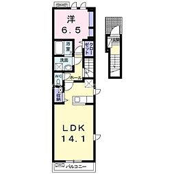 シェーネ 2階1LDKの間取り