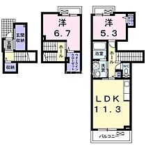 カーサフィオーレD  ｜ 愛知県豊橋市牟呂町字内田（賃貸アパート2LDK・2階・68.63㎡） その2