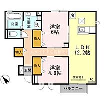 花美月  ｜ 愛知県豊橋市佐藤5丁目（賃貸アパート2LDK・1階・59.55㎡） その2