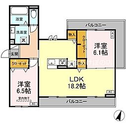 D-avance牟呂 2階2LDKの間取り