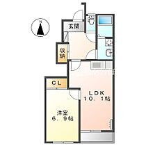 エルヴェ南小向A  ｜ 愛知県豊橋市新栄町字南小向（賃貸アパート1LDK・1階・44.56㎡） その2