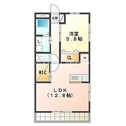 ベルヴェール　I 1階1LDKの間取り