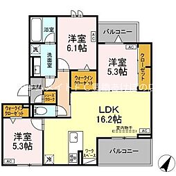 D-avance 東脇 2階3LDKの間取り