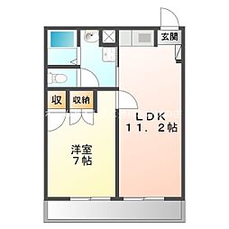 Mh-Arc SUZUKI 2階1LDKの間取り