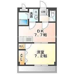 Ｌｉｍｐｉａチトセ 3階1DKの間取り