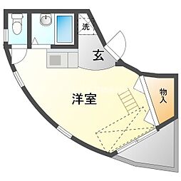 ル・リシャールI 1階ワンルームの間取り