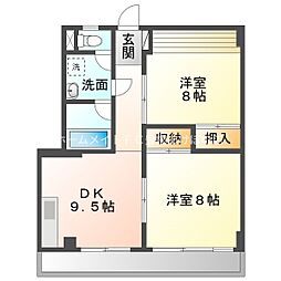 山本ビル 2DKの間取図画像