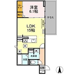 D-avance　花田 1階1LDKの間取り