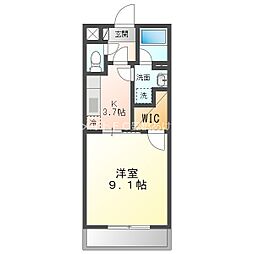 プログレス 3階1Kの間取り