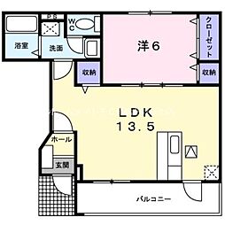 フォーリスト　ヒルズ　A 1階1LDKの間取り
