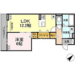 D-avanceつつじが丘II 3階1LDKの間取り