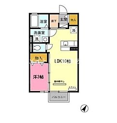 D’sモナリエ 1階1LDKの間取り