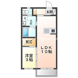 ボヌール・往完 1階1LDKの間取り