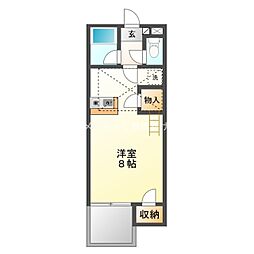 セザンヌ松井 1階ワンルームの間取り