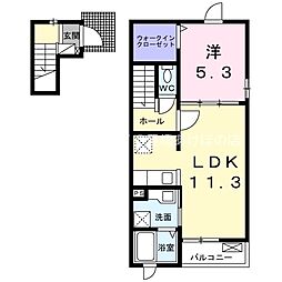 フォレスト　パーク 2階1LDKの間取り