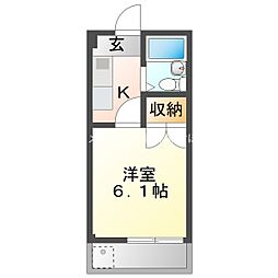 マンションMIKAWA 3階1Kの間取り