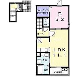 四季桜 2階1LDKの間取り