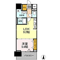 CASA94 4階1LDKの間取り
