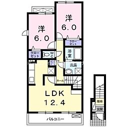 エスペランサ 2階2LDKの間取り