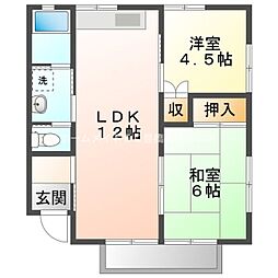 ブリス南島 1階2LDKの間取り