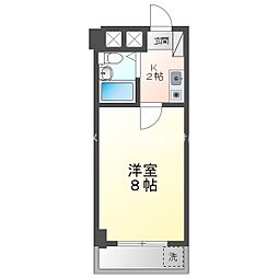 ユトリロサニー 4階1Kの間取り