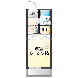 ユトリロ平川本町 2階1Kの間取り