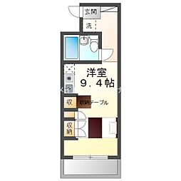 ベルトピア豊橋II 2階ワンルームの間取り