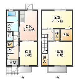 アイリス多米A 3DKの間取図画像