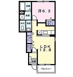 ストラーレ　牛川 1階1LDKの間取り