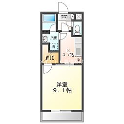 プログレス 2階1Kの間取り