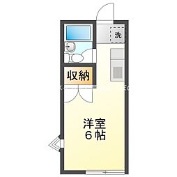 セントラルヒルズA 1階ワンルームの間取り