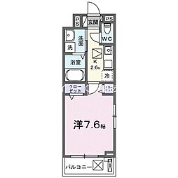 ヒカルサ豊橋小池 1Kの間取図画像