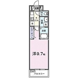 ヒカルサ豊橋小池 1Kの間取図画像