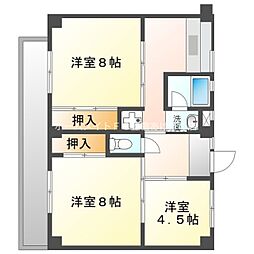 ビレッジハウス津田4号棟 3DKの間取図画像