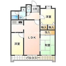 エスポア曙 3LDKの間取図画像