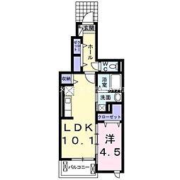リバー・ライン 1LDKの間取図画像