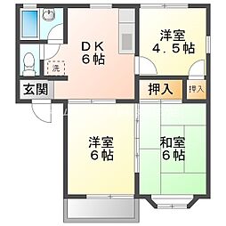 ヒルトップ本郷B 3DKの間取図画像