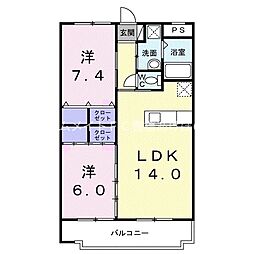 ニューエクセレント21 2LDKの間取図画像