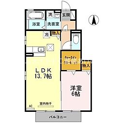 パティオ飯村 1LDKの間取図画像