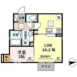 クレール石塚 1LDKの間取図画像