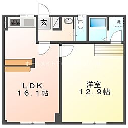 宮栄ビル 1LDKの間取図画像